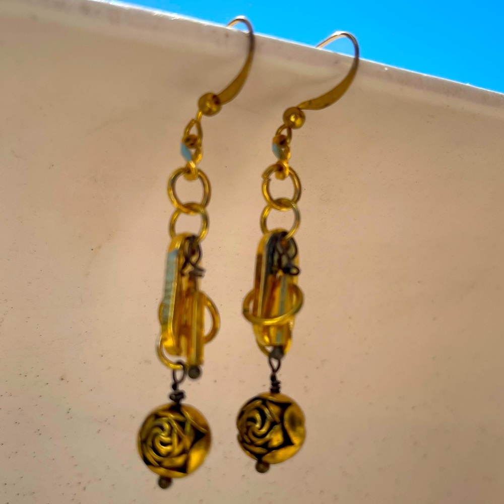 Handmade Dangle Unique Earrings-Repurposed Pieces